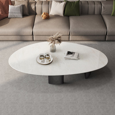 Luxury-Style Drop-shaped Marble Coffee Table