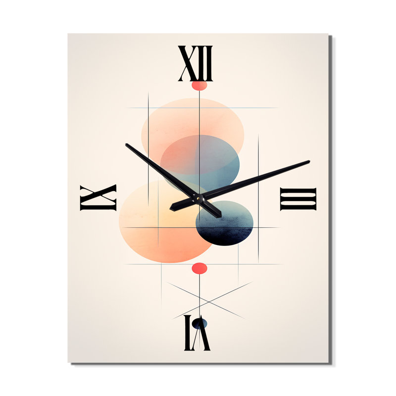 Horloge murale rétro géométrique II, H 40 po x l 30 po x P 1 po