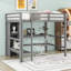 Lit mezzanine double avec tablettes et bureau-796358420