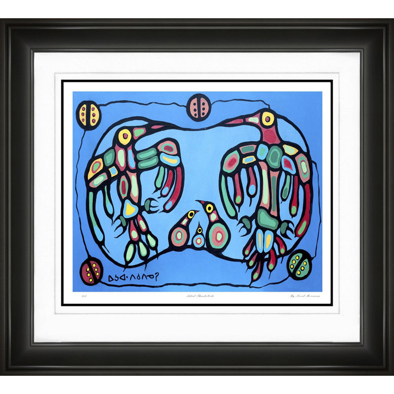 Norval Morrisseau «Astral Thunderbirds», reproduction d'art encadrée - édition limitée