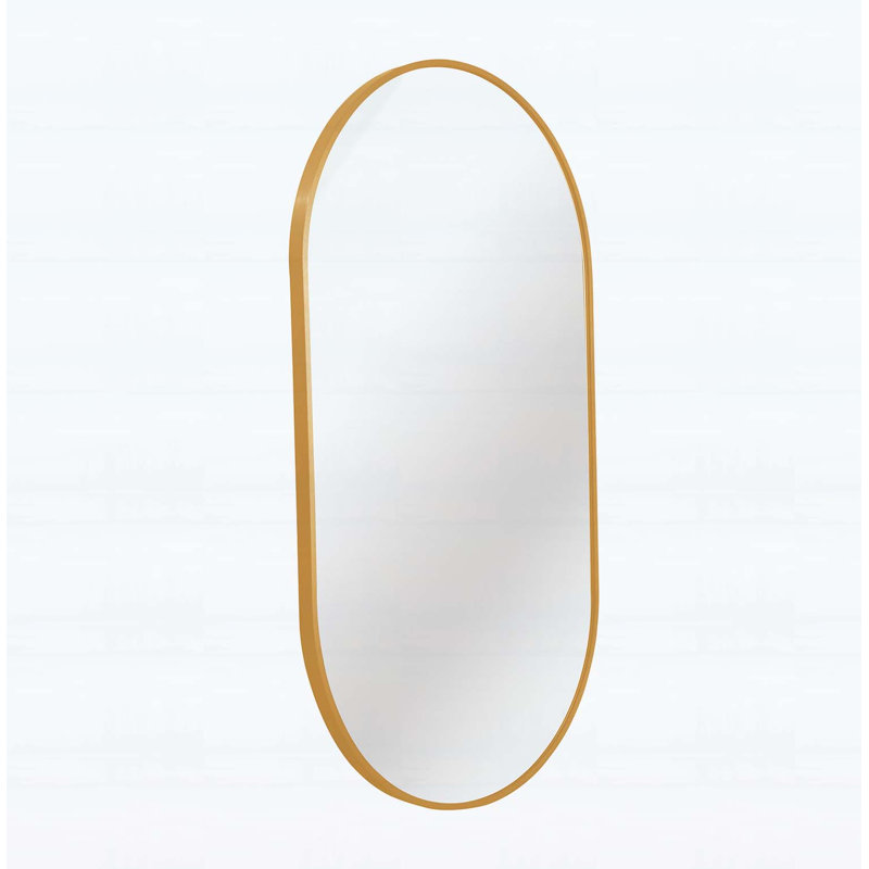 Élégant miroir ovale en métal, Doré, 28 po x 20 po