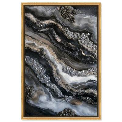 Ethereal Bloom 4 Canvas Black Paint Abstract by Art Remedy
