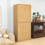 Armoire haute haute avec tablettes réglables, tiroir caché, design courbé et 8 supports de porte-251606888