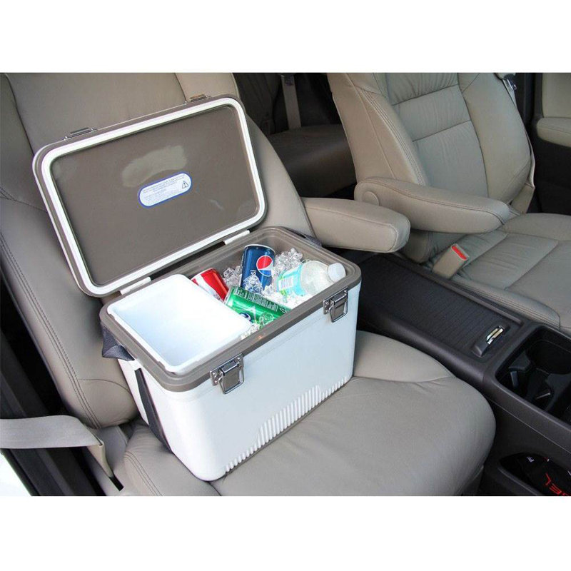 Engel 19 Quart Fishing Live Bait Dry Box Ice Cooler with Strap, White