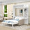 Grand lit escamotable mural avec canapé et tablettes, conception pliable peu encombrante