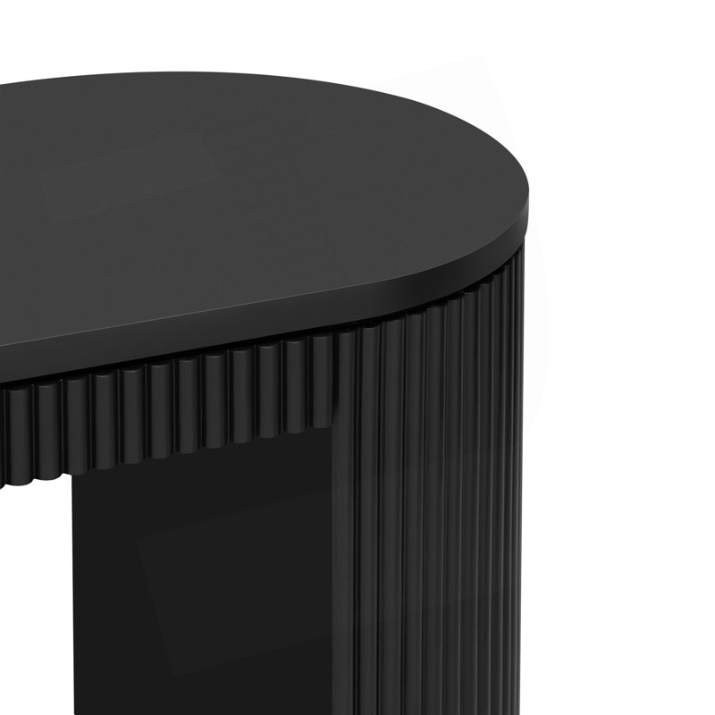 Console incurvée à rayures verticales uniques, Noir