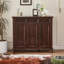 Banc de rangement en bois manufacturé brun