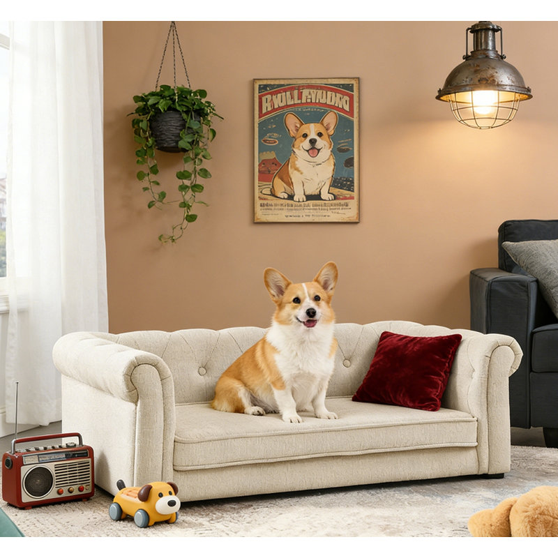 Canapé-lit pour chien durable, Beige