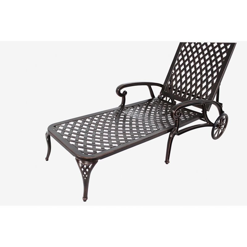 Chaise longue en aluminium coulé brun