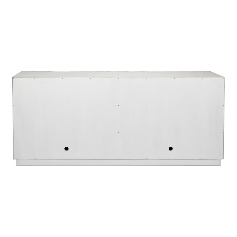 Capriole 86'' W Solid Wood, White/Silver