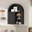 Armoire murale de salle de bain arquée, armoire au-dessus de la toilette avec porte coulissante et tablette réglable, armoire murale, noir