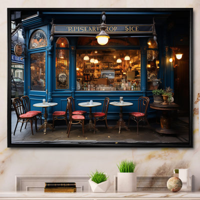France Parisian Cafe Blues - France Canvas Wall Art