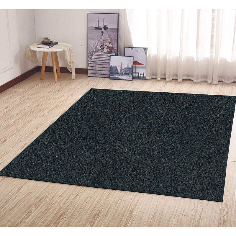 Amoros Furnish my Place Modern Indoor/Outdoor Commercial Solid Color Rug - Pet and Kids Friendly Rug, Stain Resistant, Floor Carpet for Living Room & Hallway, Wedding - Dark Green