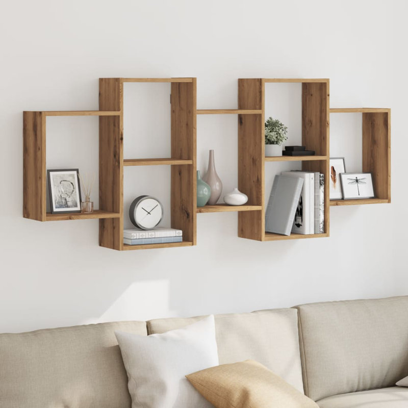 Tablette murale vidaXL, Chêne sonoma, H 25,59 po x l 62,60 po x 7,09 po