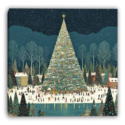 «Winter Wonderland Tree Lighting», art mural sur toile tendue