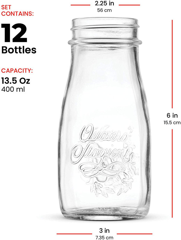 Bormioli Rocco Quattro Stagioni 13.5 oz. Canning Bottle with Lid (Set of  12) – Bormioli Rocco USA