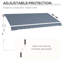 Auvent rétractable 12 pi x 10 pi. Pare-soleil avec fonctionnement manuel. Et eau - tissu. Cadre en aluminium pour terrasse, balcon, cour. Balcon gris de 10 pi - manivelle, cour, charbon