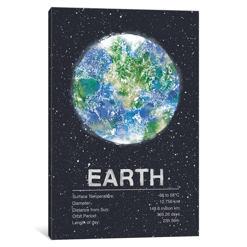 " Earth " by Tracie Andrews, 24" H x 16" W x 1" D, Black Framed Fine Art Paper, White