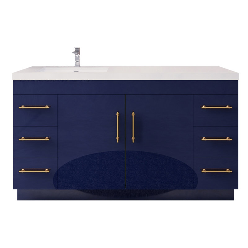 Ensemble de meuble-lavabo simple 60 po Verda, Marine