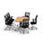 Rectangle 6 Person 80'' L Training Table and Chair Set with Casters-86134239