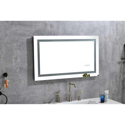 32" X 24" Led Bathroom Vanity Mirror With Fog - Dimmable, 3 Colours, Memory Feature, Wall Mounted Colors, Memory,