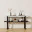 Narrow Console Table with Marble-Effect Top, Retro Entryway Table with Open Shelf for Versatile Storage and Elegant Design-2032026075
