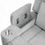 Canapé deux places inclinable de 191,7 cm (75,4 po) avec console et accoudoir de rangement, en chenille gris pâle