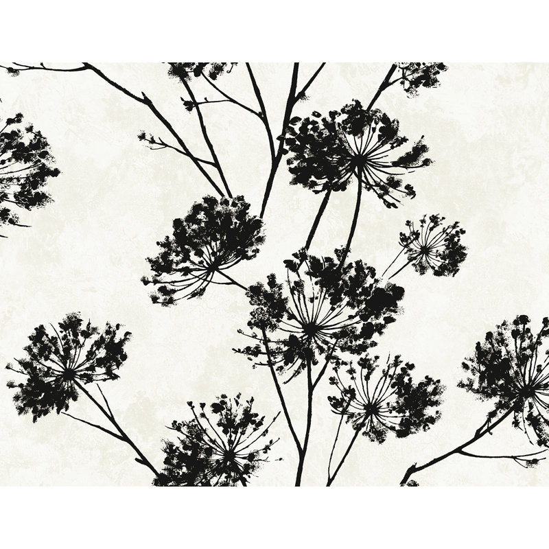 Rouleau floral Oree, Noir