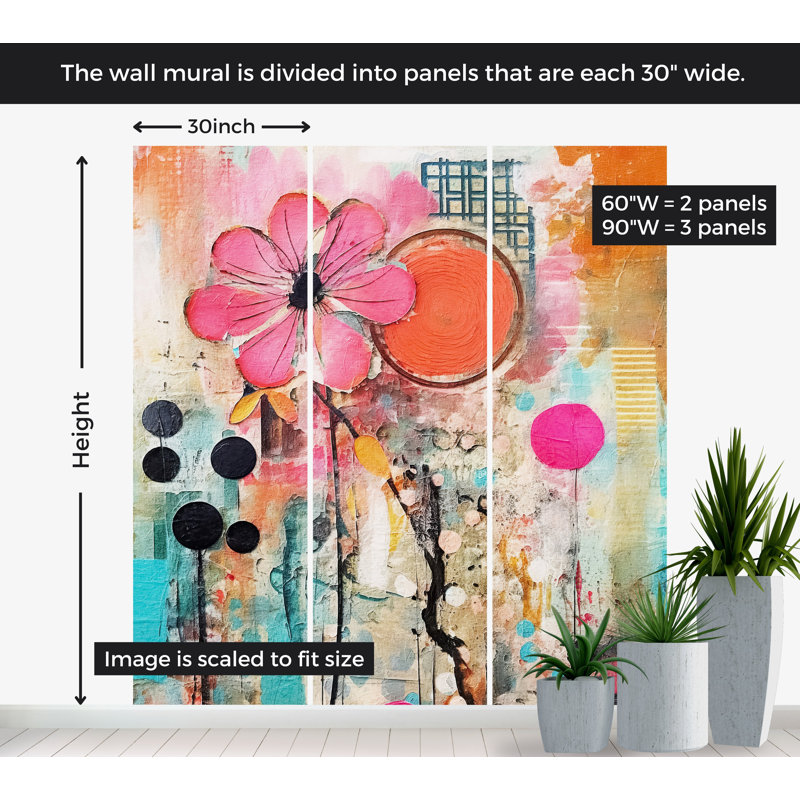 Papier peint de qualité supérieure - fleurs mixtes, 30" L x 30" W