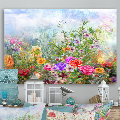 «Multicolor Spring Flowers Impression IV», reproduction sur toile flottante