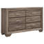 Commode 6 tiroirs en taupe délavé