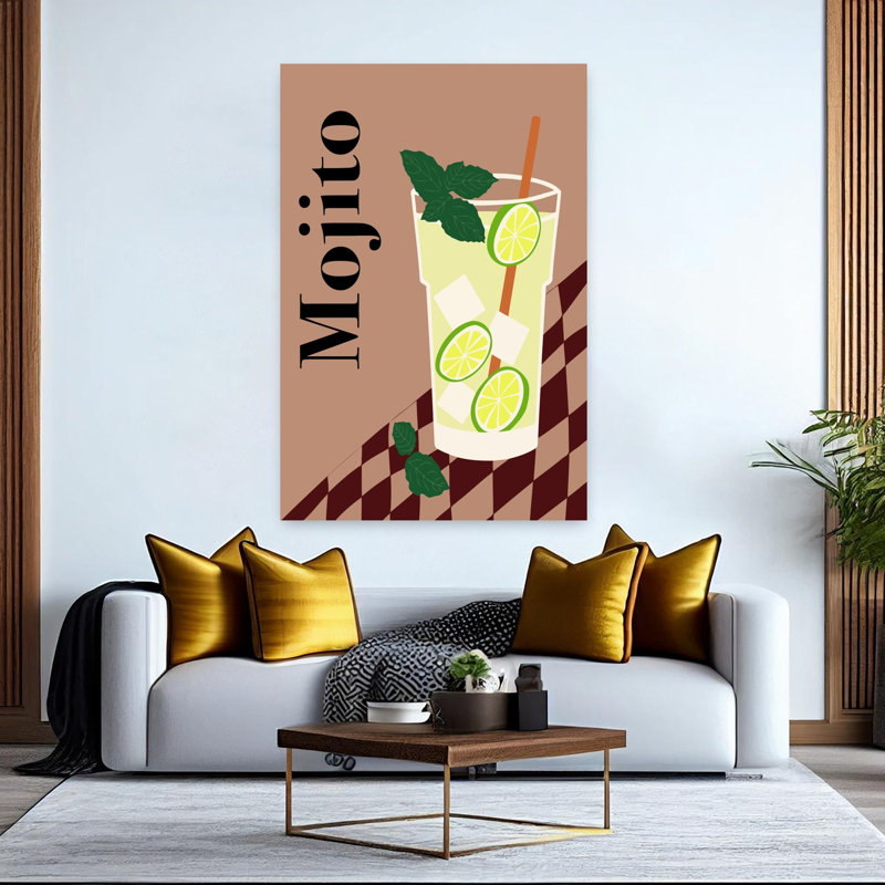 Art mural tropical Mojito Lime Mint, H 60 po x l 40 po