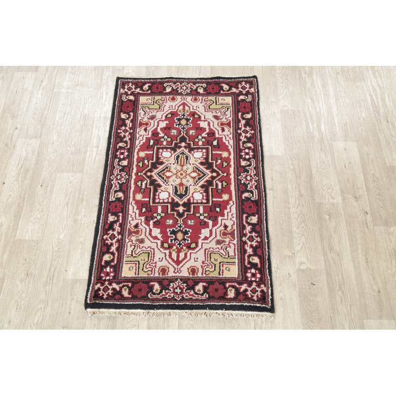 Tapis traditionnel indien en laine à motif géométrique 3 x 5