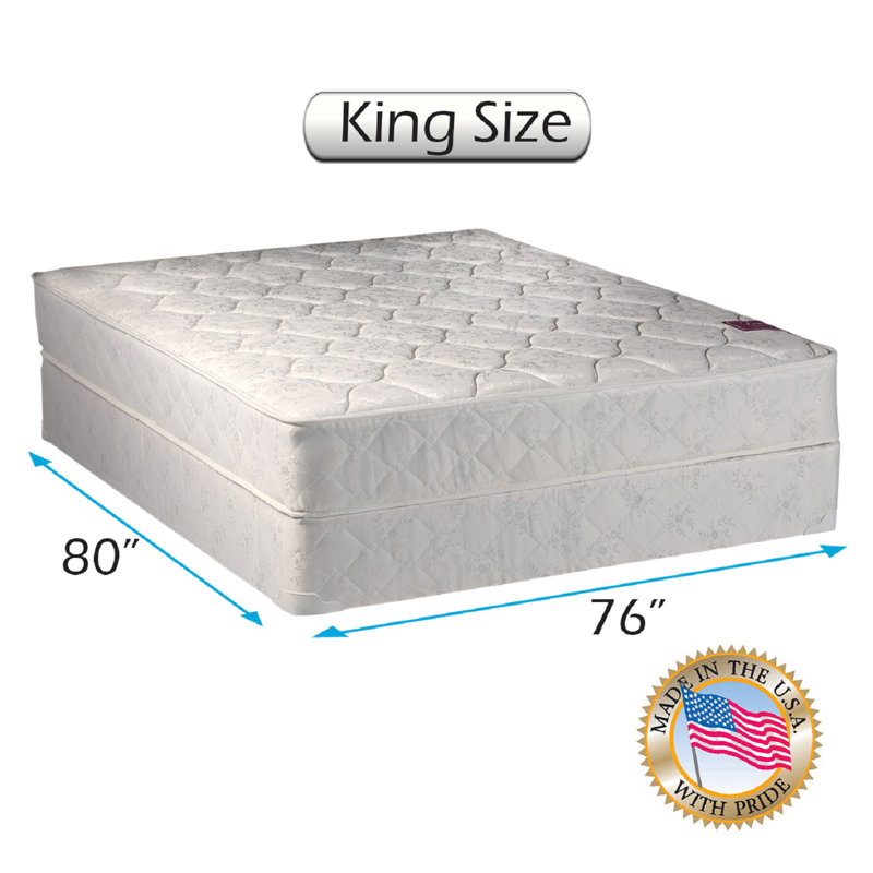 Structure de lit et matelas à ressorts fermes Alwyn Home Craigarogan 8 po, Très grand