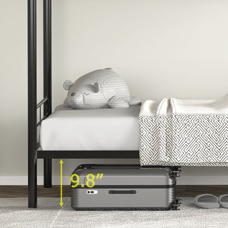 Daury Twin over Twin Metal Bunk Bed, Black