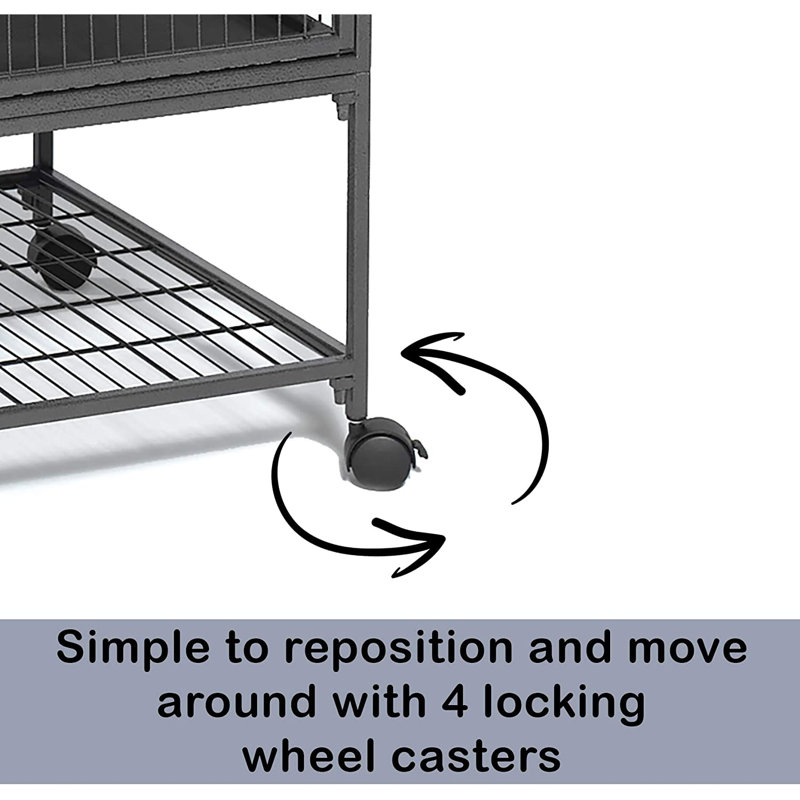 Gray Double Unit Small Animal Cage with Ramps and Shelves
