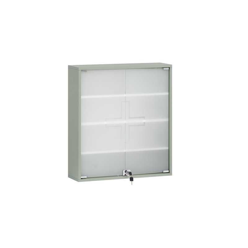 Pyari 64.2mm W 71.4mm H Wall Mounted Required Medicine Cabinet Mirror, Pistachio