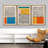 Abstract Vibrant Color Blocks " Mid-century Modern Multicolor Block Colorful Framed Abstract Geometric Canvas Print Wall Art " 3 - Pieces-75848670-75848669