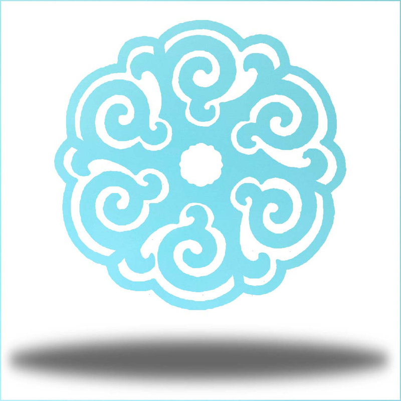 Décoration murale en métal Power Mandala, H 18 po x l 18 po x P 0,06 po, Écume de mer