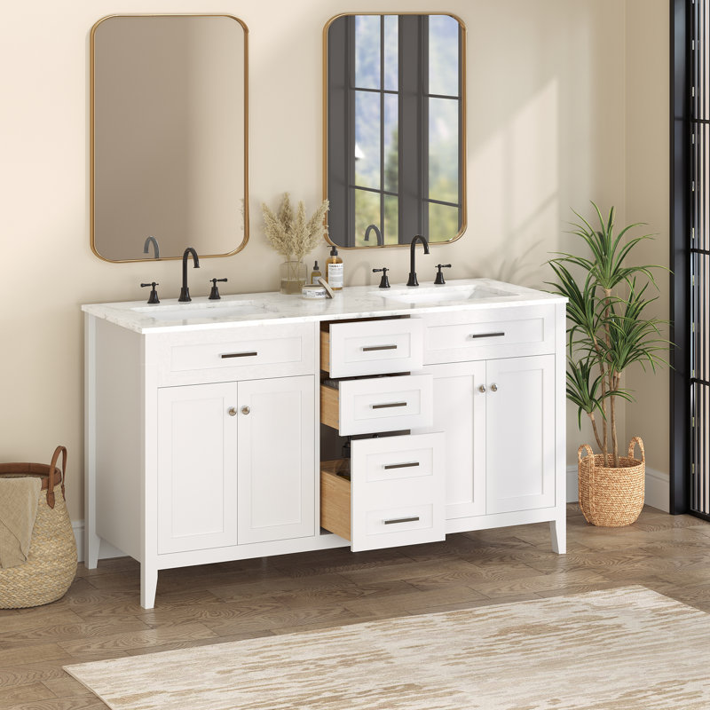  60" Double Bathroom Vanity With Top