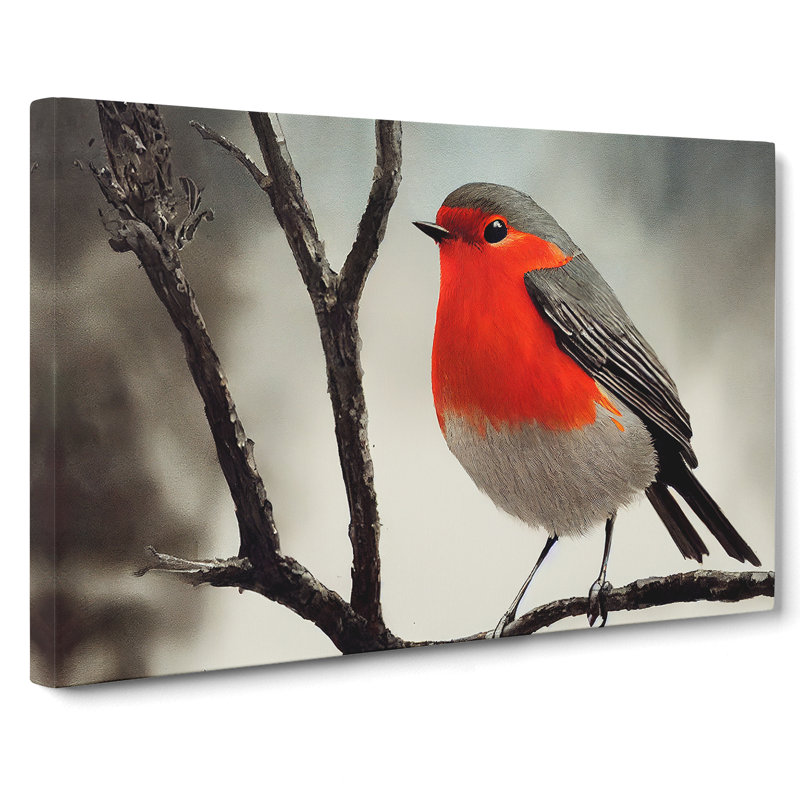 Wondrous Robin Bird - Wrapped Canvas, 50cm H x 76cm W