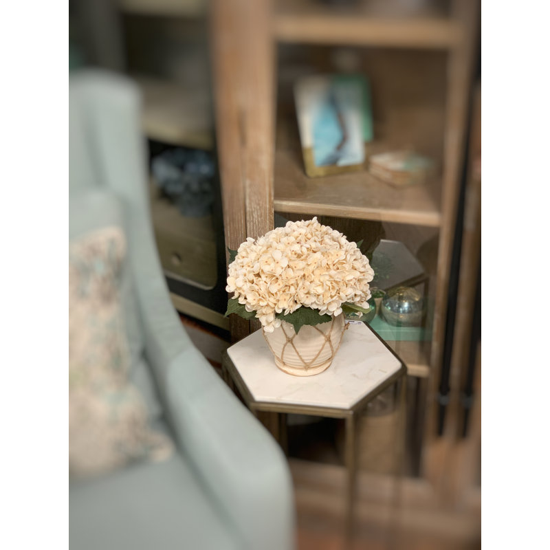 Hydrangea in Distressed Glaze Planter