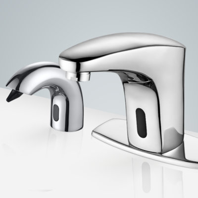 Carpi Touchless Faucet & Soap Dispenser – Chrome Finish, Dual-Function, Commercial Grade