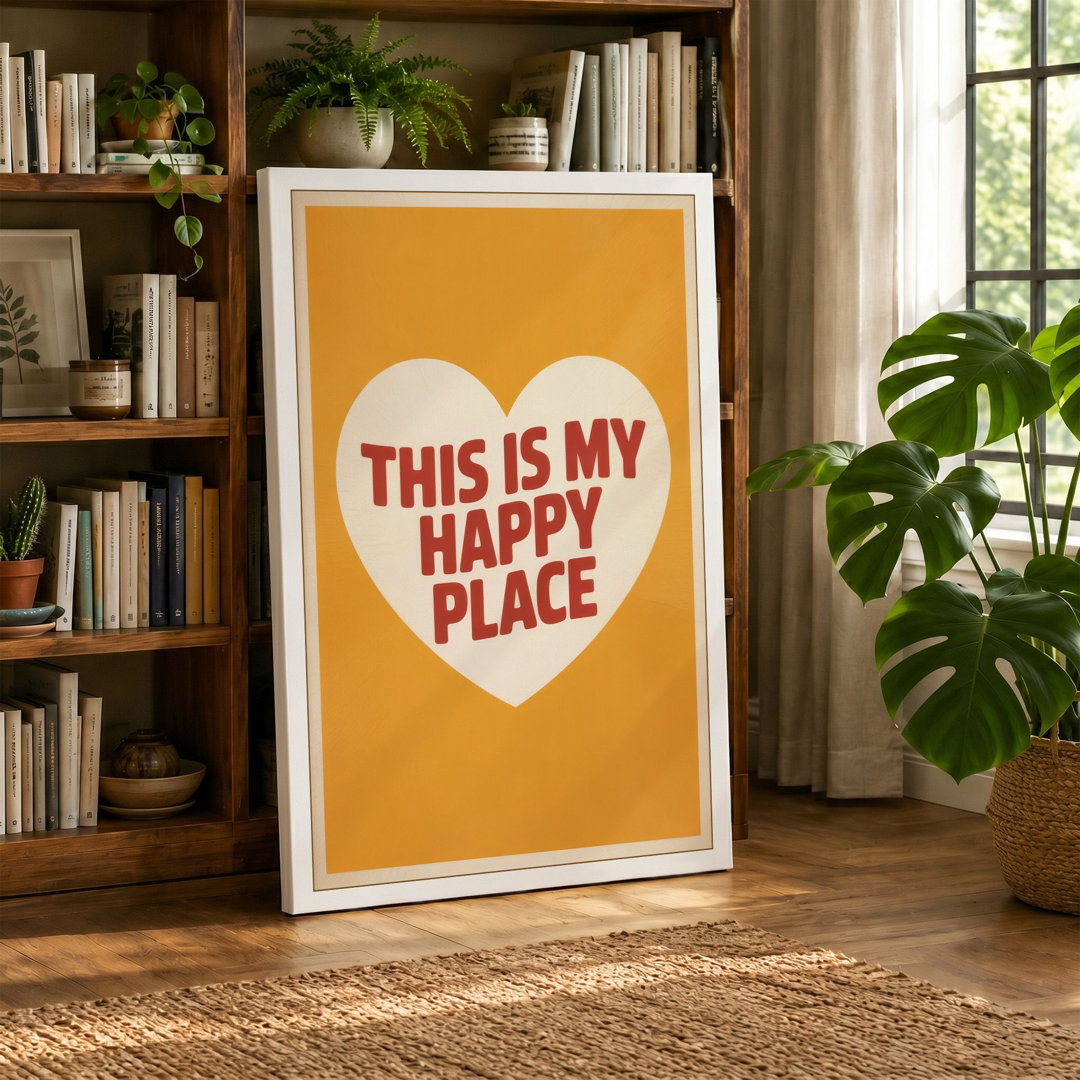 My Happy Place Typography - Wrapped Canvas