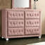 Commode à 6 tiroirs en tissu rose