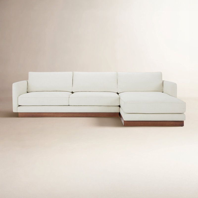 Ashby 112" W 2-Piece Chaise Sectional, White, Right Hand Facing