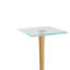 Table d'appoint Lemy, plateau en verre carré de 11 pouces, marbre blanc, laiton rétro