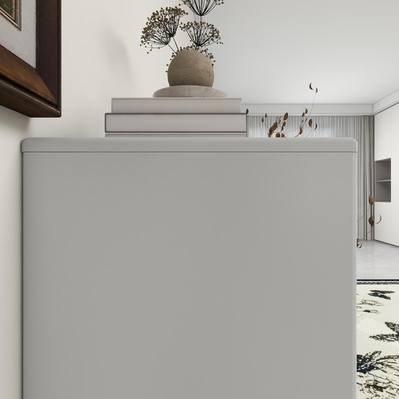 Six Drawer White Side Table