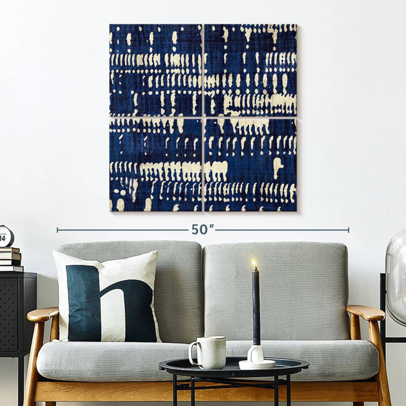 Kerner Indigo Batik IV, H 32 po x l 32 po