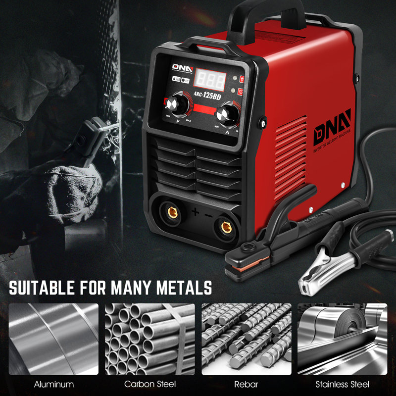 Welder Machine, 120A/110V Portable ARC Welding Machine IGBT, DIY Welding, with LED Digital Display, Red